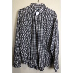 Zachary Prell Button Up Shirt Long Sleeve Purple Plaid Gray Mens XXL 2XL